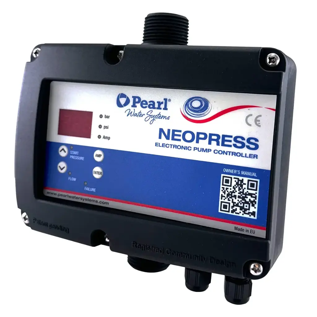 REGULADOR ELECTRONICO DE PRESION NEOPRESS MASTER 1" 174 PSI 115-230V 16 AMP REF. PCNP216F16S PEARL
