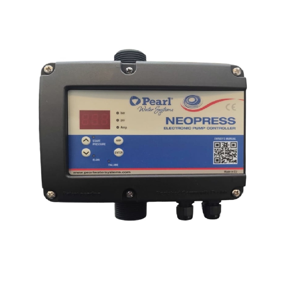 REGULADOR ELECTRONICO DE PRESION NEOPRESS MASTER 1" 174 PSI 115-230V 16 AMP REF. PCNP216F16S PEARL