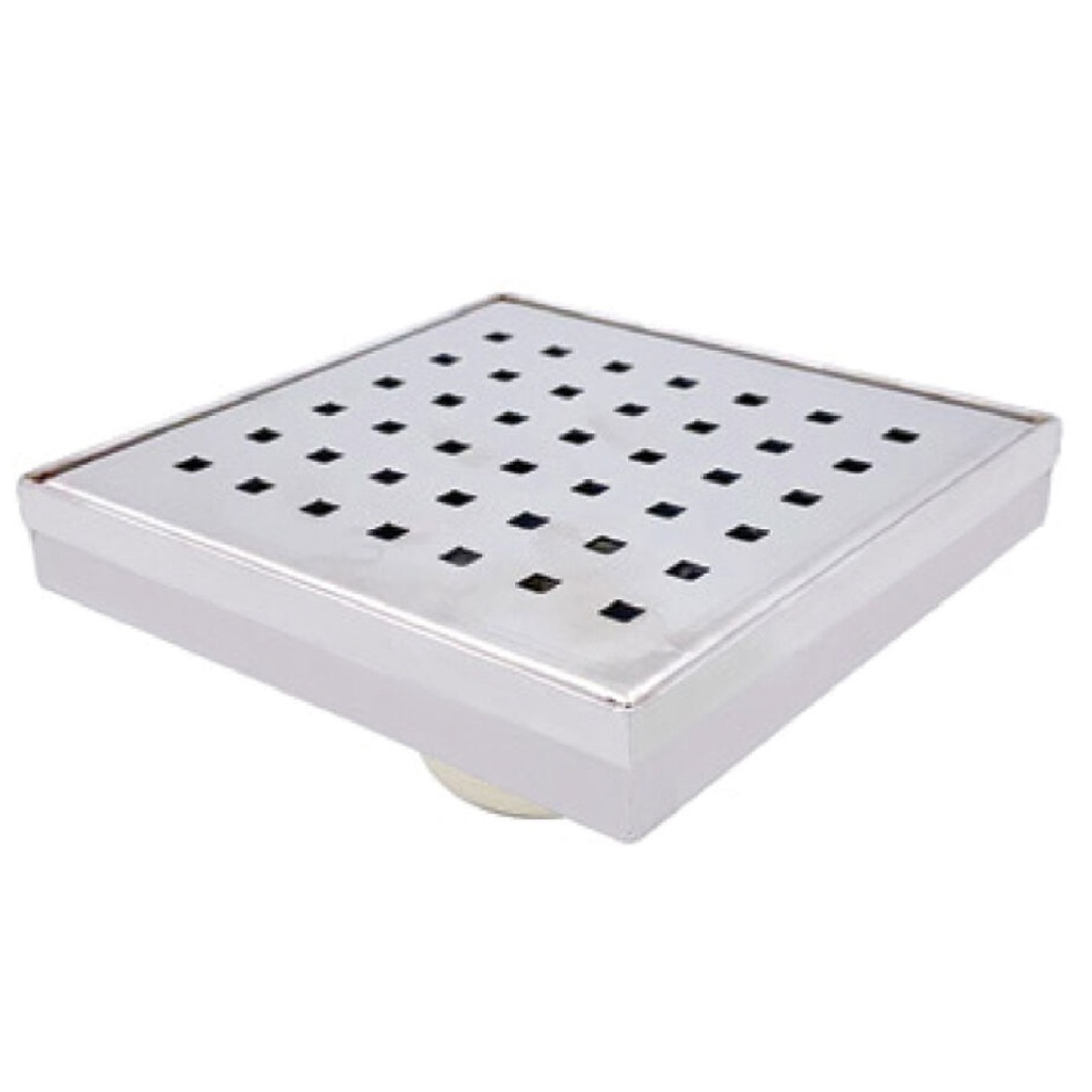 REJILLA CUAD. / DESAGUE 6" X 6" INOX 304 AGUJEROS CUADRADOS C/ SATINADO P/TUBO 2" REF.REJ-601 UNIQUE