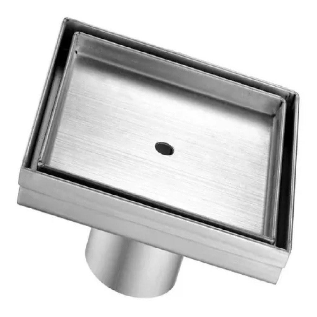REJILLA CUAD. / DESAG. 6" X 6" INOX 304 P/ INSERTO BALD. C/ SATINADO P/TUBO 2" REF. REJ-621 UNIQUE