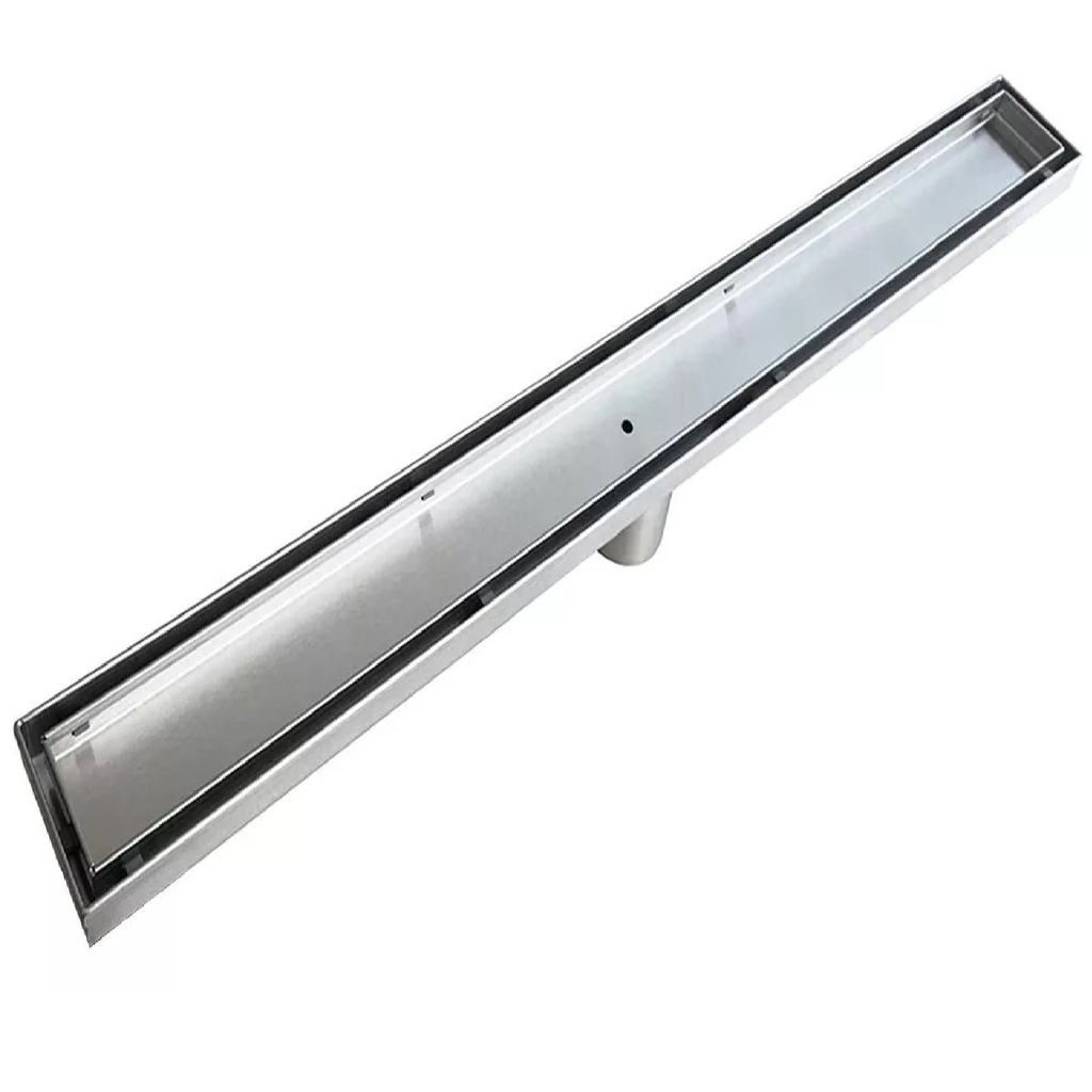 REJILLA RECTANGULAR / DESAGUE LINEAL 28" X 3" P/ INSERTO BALDOSA C/ SATINADO REF. REJ-519 UNIQUE