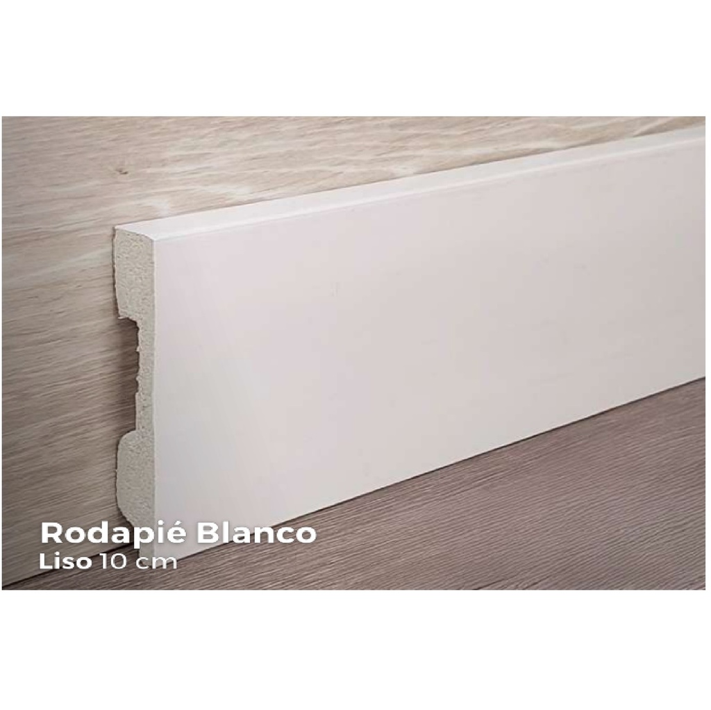 RODAPIE / ZOCALO PARA PISOS SPC CLICK BLANCO LISO 10 CM X 2,40 MTS ESP. 15 MM REF. JT38W1 EXTREME