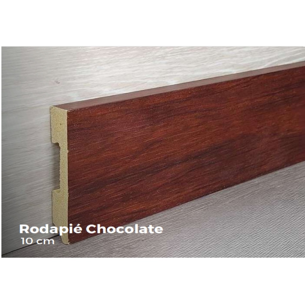 RODAPIE / ZOCALO PARA PISOS SPC CLICK CHOCOLATE 10 CM X 2,40 MTS ESP. 15 MM REF. JT38B372 EXTREME