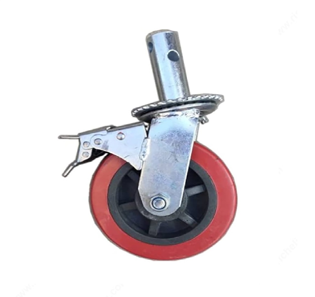 RUEDA DE POLIURETANO GIRATORIA CON FRENO 10" REF. 00010POL ( UNIDAD ) MARCA GENERICA