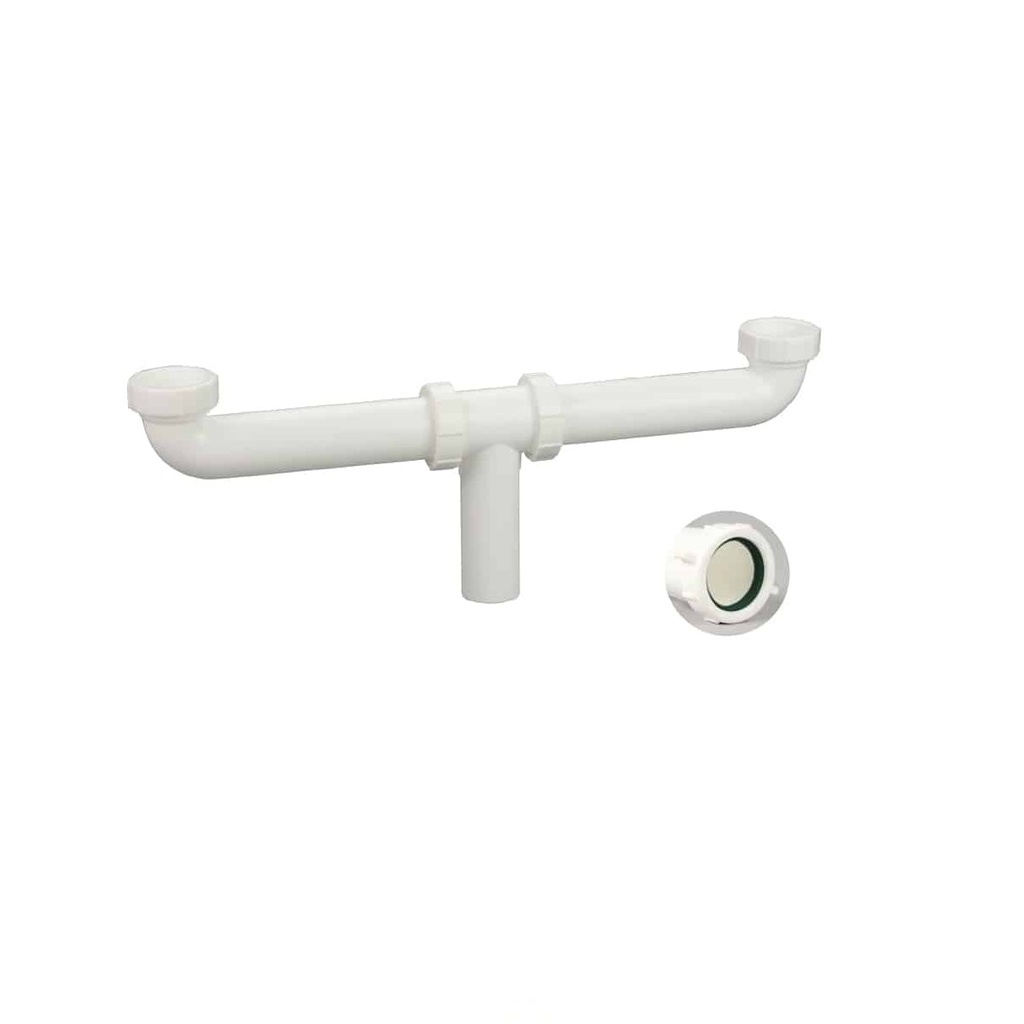 SIFON / COLECTOR DOBLE P/FREG. CON ROSCA 1 1/2" SALIDA CENTRAL 40.50cm REF. M42119 / 030722 MHILER