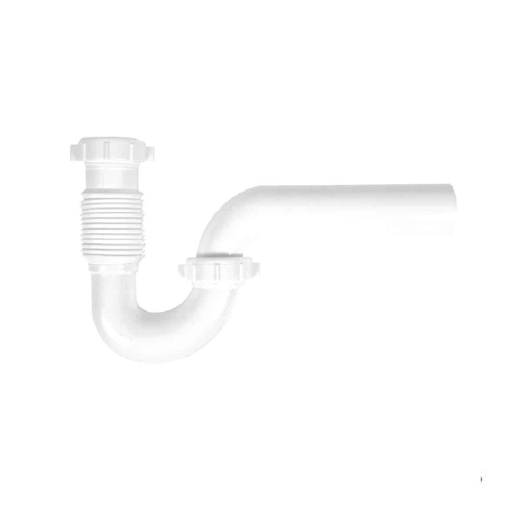 SIFON EN P PARA FREGADERO PLASTICO 1 1/2" CON CODO FLEXIBLE REF. M42111 / 03065 MARCA MHILER