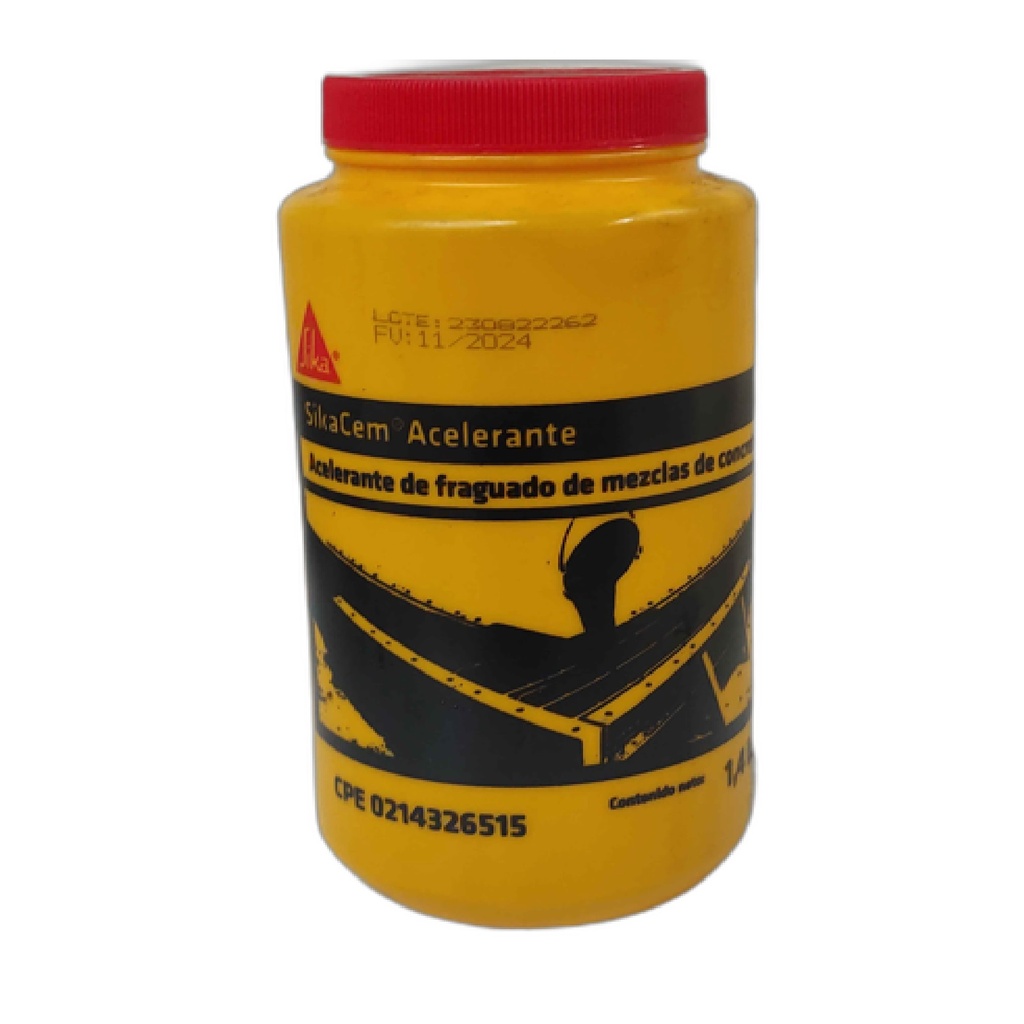 SIKACEM ACELERANTE 1 LT / 1,4 KG ADITIVO LIQUIDO ACCION ACELERANTE FRAGUADO REF. 105122 MARCA SIKA