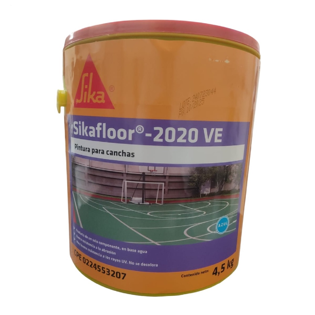 SIKAFLOOR 2020 VE PINTURA PARA CANCHA (1 GALON / 4,5 KG) COLOR GRIS REF. 621849 SIKA