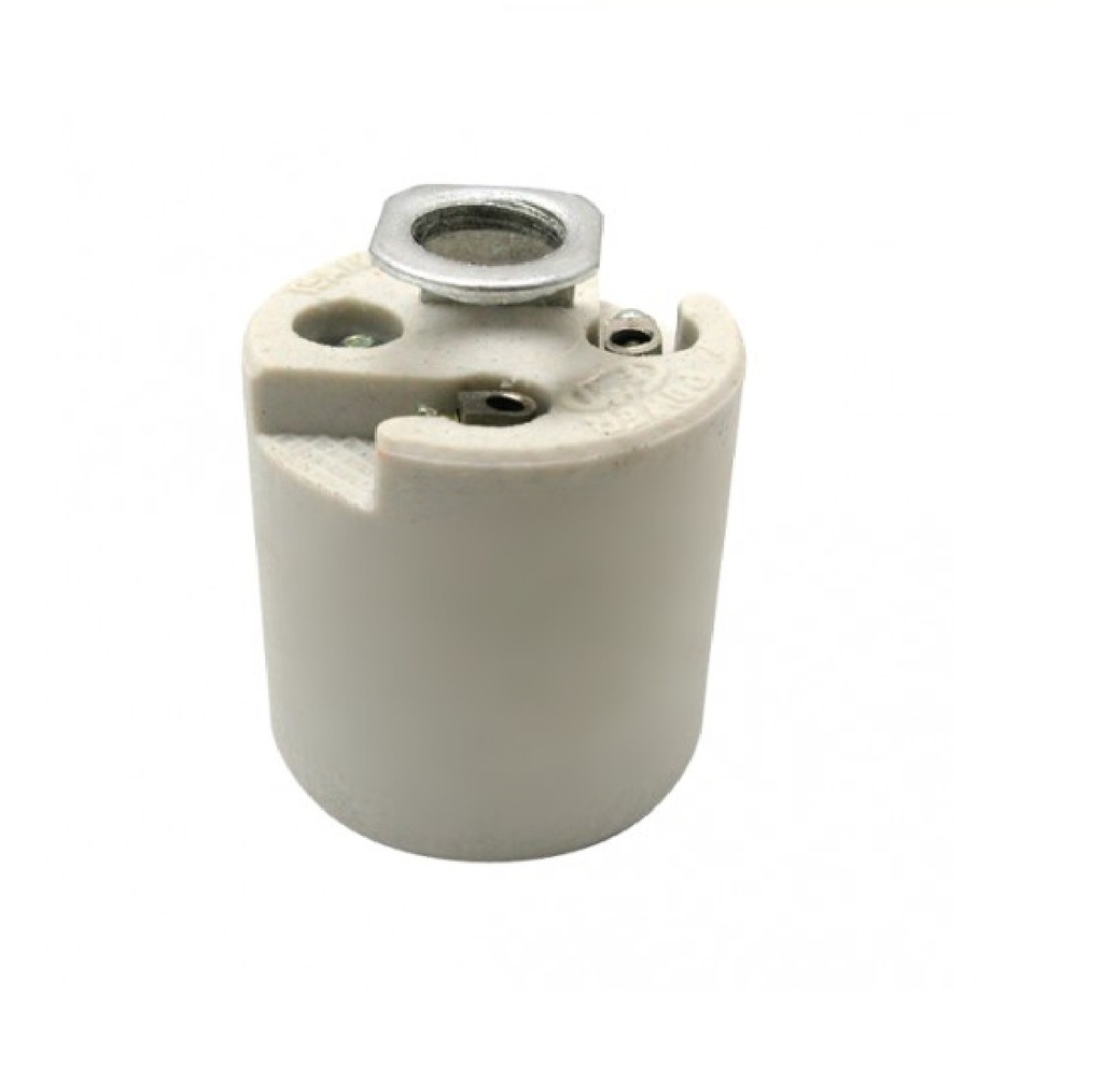 SOCATE DE PORCELANA CON PLAFON PARA NIPLE E27 250 W 110 - 130 V REF. SOC-02 MARCA FERMETAL