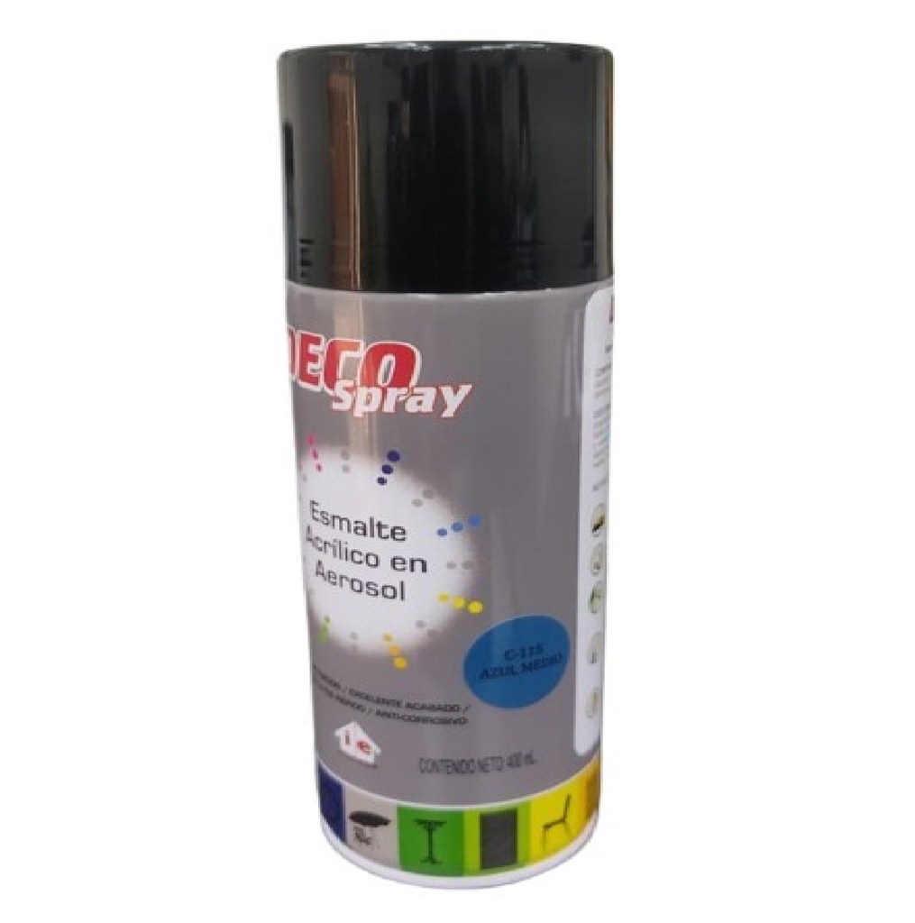 SPRAY AERESOL ESMALTE COLOR AZUL MEDIO DE 400 ML DECO SPRAY REF. 921153 / C-115 MARCA CERDEX