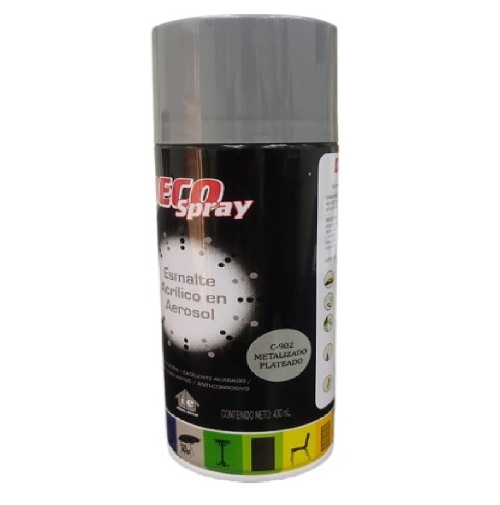 SPRAY AERESOL ESMALTE COLOR PLATEADO METALIZADO DE 400 ML DECO SPRAY REF 929029 / C-902 MARCA CERDEX