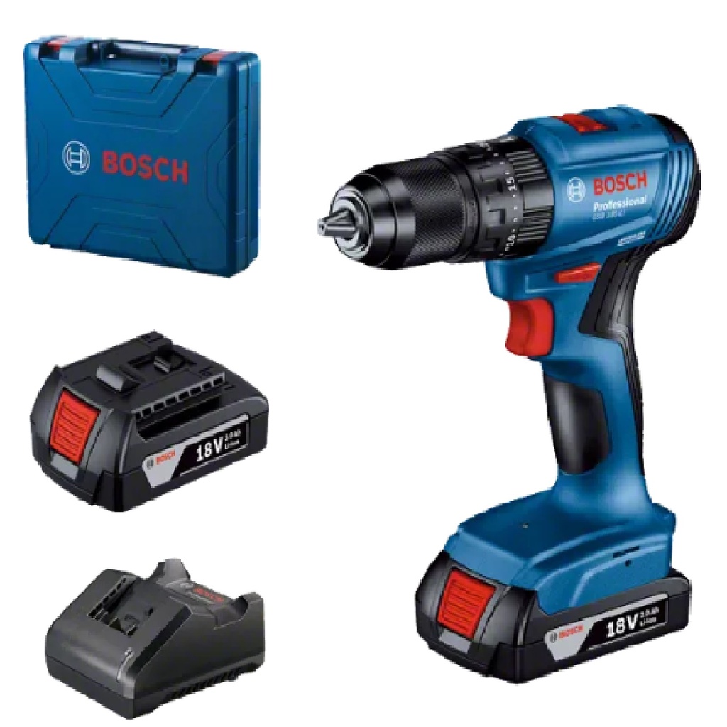 TALADRO PERCUTOR INALAMBRICO 1/2" 18 V 56 NM 2 AH 1 BAT+CARG. REF. GSB 183-LI / 865392 BOSCH