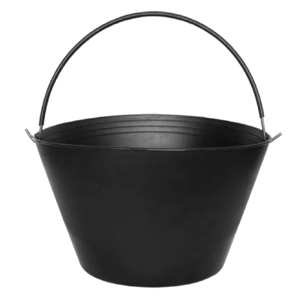 TOBO PARA ALBAÑIL 8 LTS PLASTICO NEGRO CON ASA METAL REF. 104650 / 17-03-016 MARCA BELLOTA