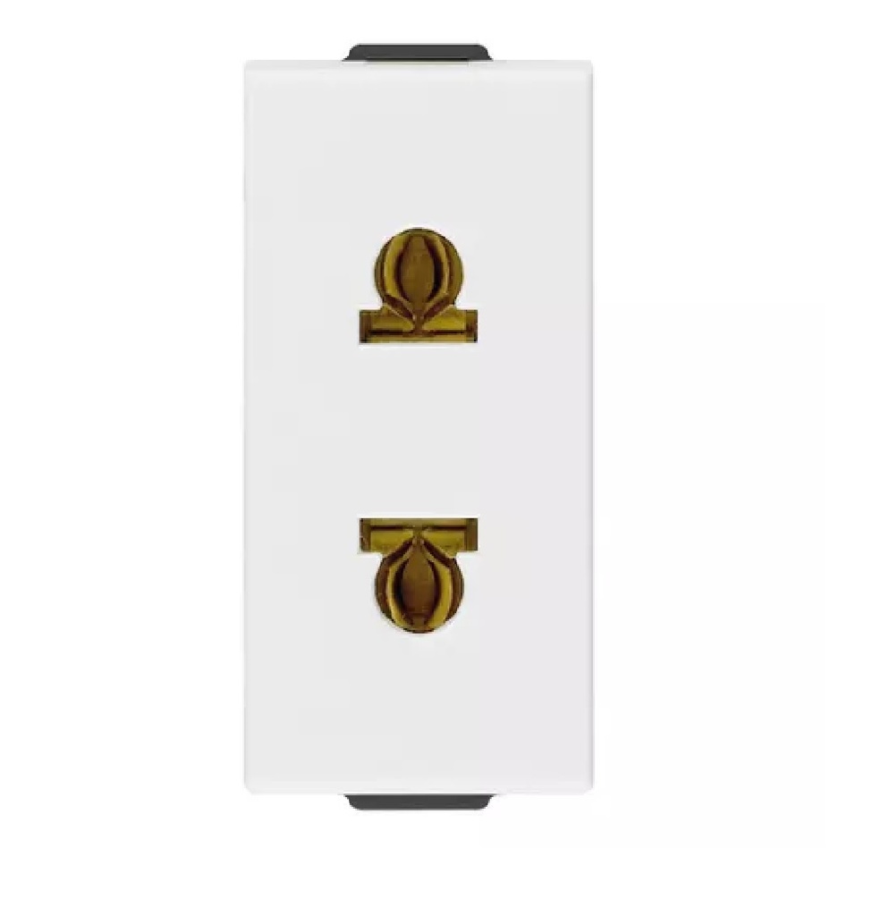 TOMA CORRIENTE SENCILLO ( TACO ) 2P 16 A 250 V USA + EU BLANCO SERIE NEVE UP REF. 09233 MARCA VIMAR