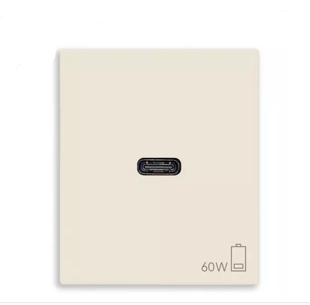 TOMA USB C SENCILLO ( TACO ) DE ALIMENTACION 60 W 2 MOD SERIE LINEA CAÑAMO REF.30298.60C VIMAR