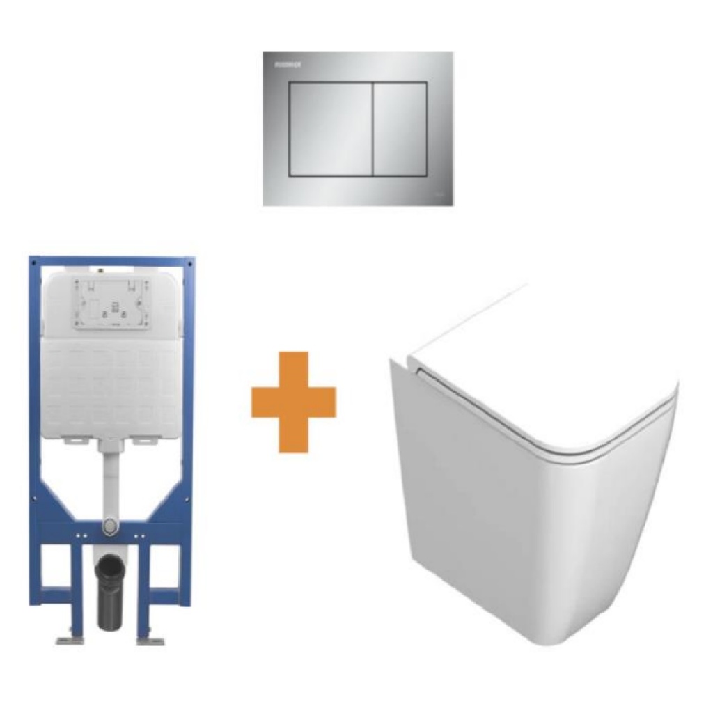 WC SUSPENDIDO OVALADO TANQUE EMPOTRABLE (TAZA,TAPA, TANQUE Y PLACA) REF. REV-089 / TS08 VONANMAX