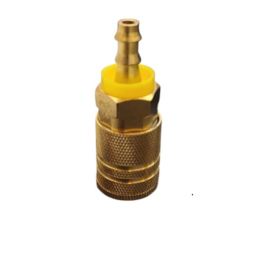 ACOPLE DE BRONCE HEMBRA PARA MANGUERA CON ABRAZDERA DE 1/4" X 1/4" REF. PC0204 MARCA SENCO