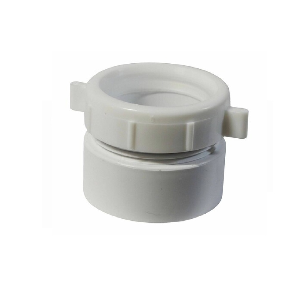 ADAPTADOR DE SIFON DE FREGADERO PLASTICO 1 1/2" CON ROSCA REF. M4216 MARCA MHILER
