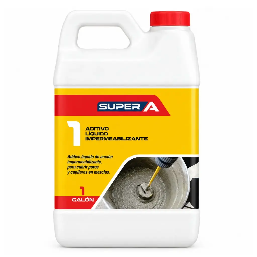 SUPER A 1 - 1 GALON ADITIVO HIDROFUGO IMPERMEABILIZANTE PARA CONCRETO COD. 101999 MARCA SUPER A