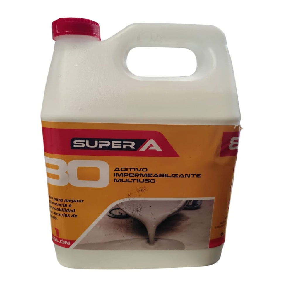 SUPER A 80 1 GALON ADITIVO INCREMENTADOR DE ADHERENCIA AL CONCRETO (3.70KG) RE. 201999 MARCA SUPER A