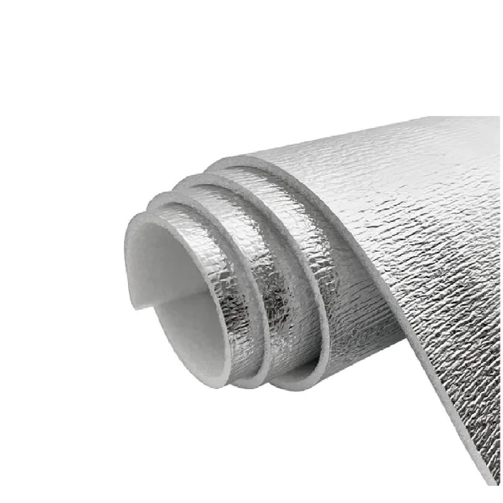 AISLANTE TERMICO POLIETILENO POLIESTER BCO + ALUMINIO PURO 10 MM X 1.22 MTS X METROS C/GRADA PRODEX