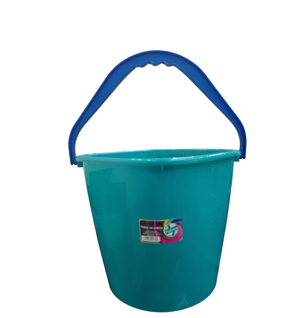 BALDE / TOBO PLASTICO CUADRADO 10 LTS CON ASA COLOR TURQUESA /VERDE REF. 000791 /40403015 PALMA REAL