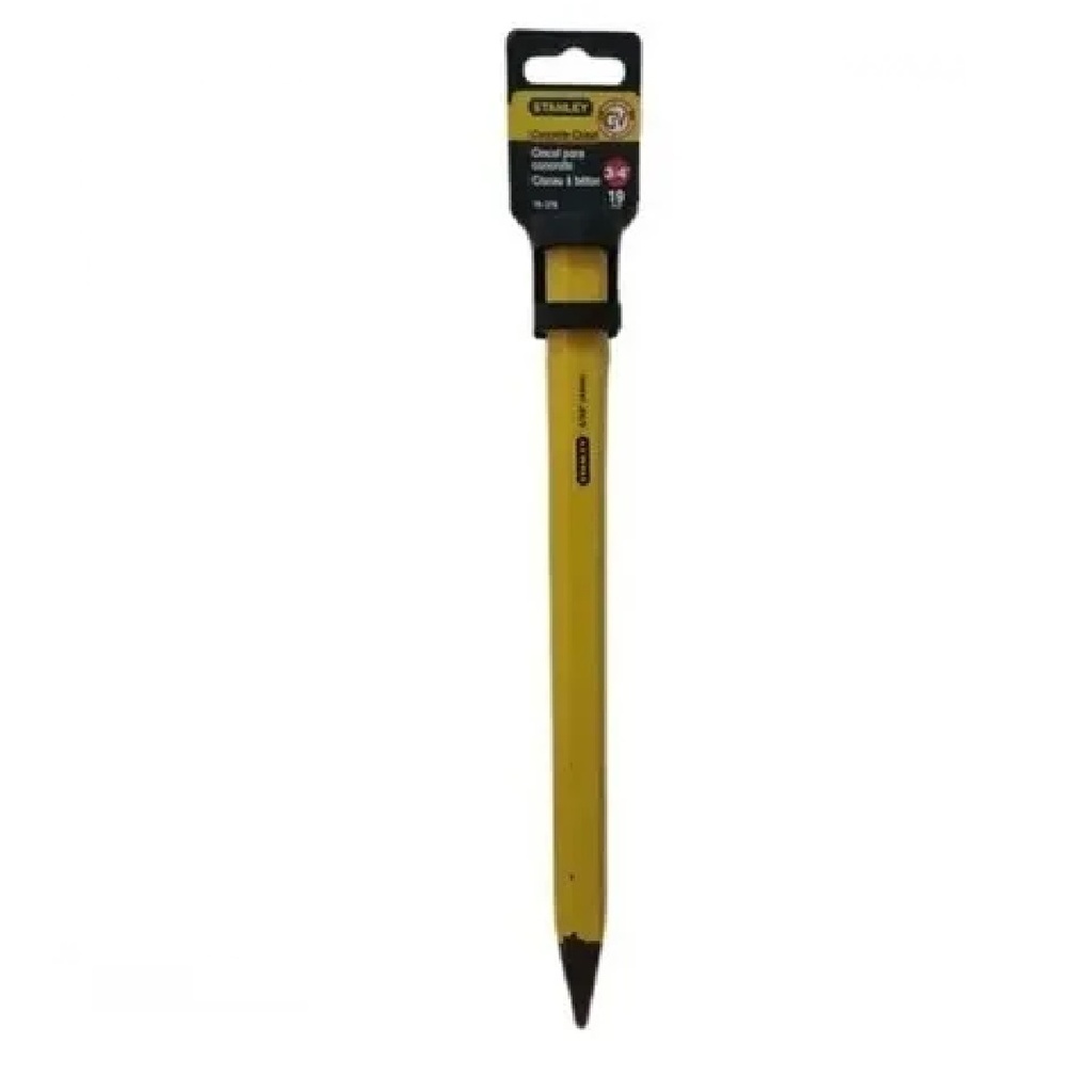 CINCEL DE PUNTO PARA CONCRETO 3/4" 19MM X12" DE LARGO HIG GRADE REF. 16319/ 163193 MARCA STANLEY