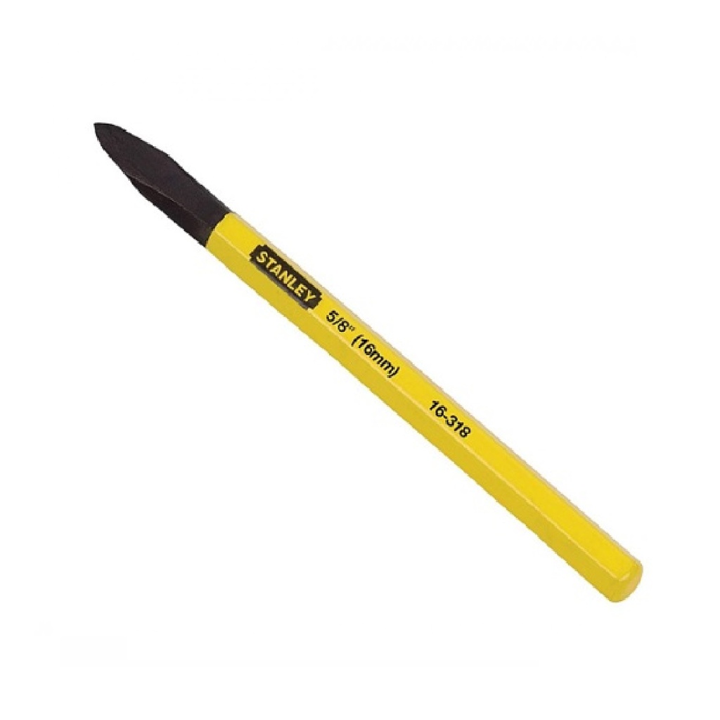 CINCEL DE PUNTO PARA CONCRETO 5/8" 16MM X10" DE LARGO HIG GRADE REF. 16318/ 163186 MARCA STANLEY