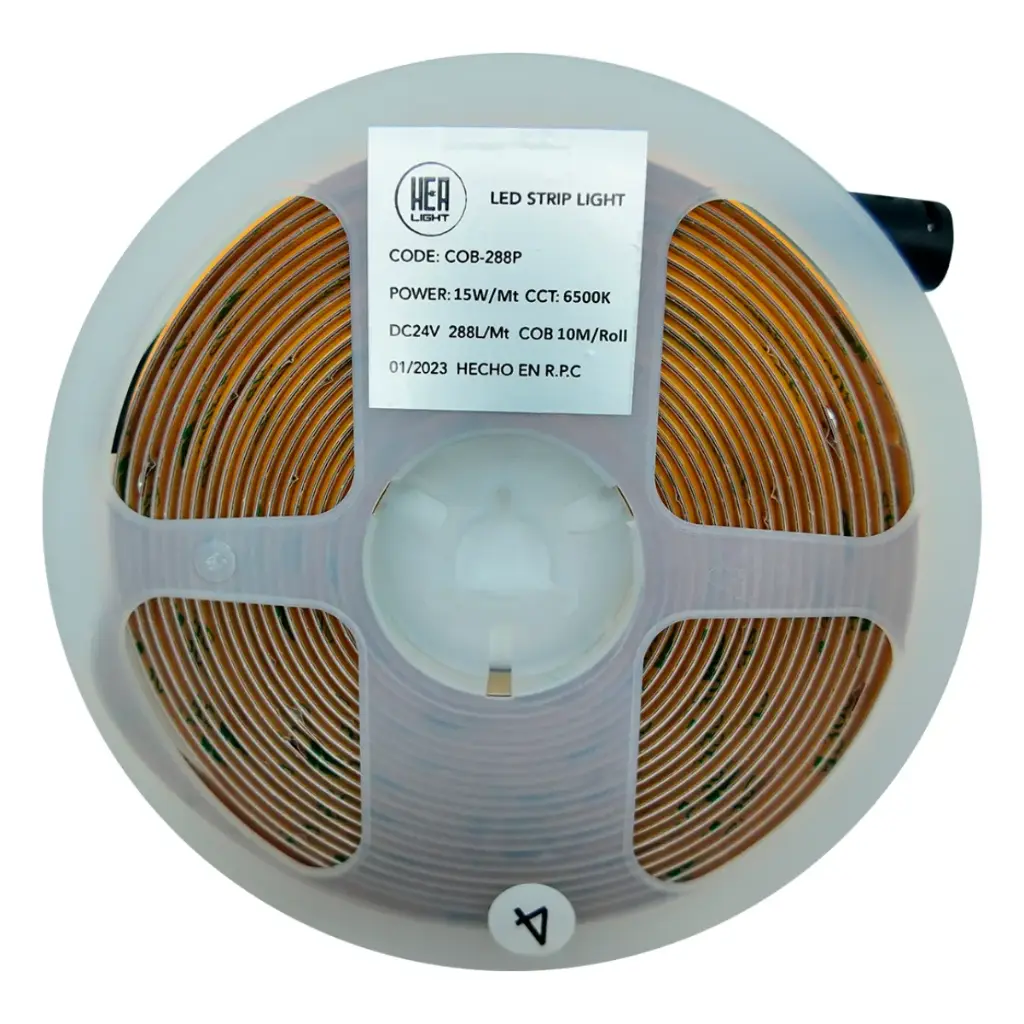 CINTA LED COB 15W/M 1300LM/M 10 MTS 24VDC 6500K IP20 SIN TRANSFORMADOR REF.006343 MARCA HEA LIGHT