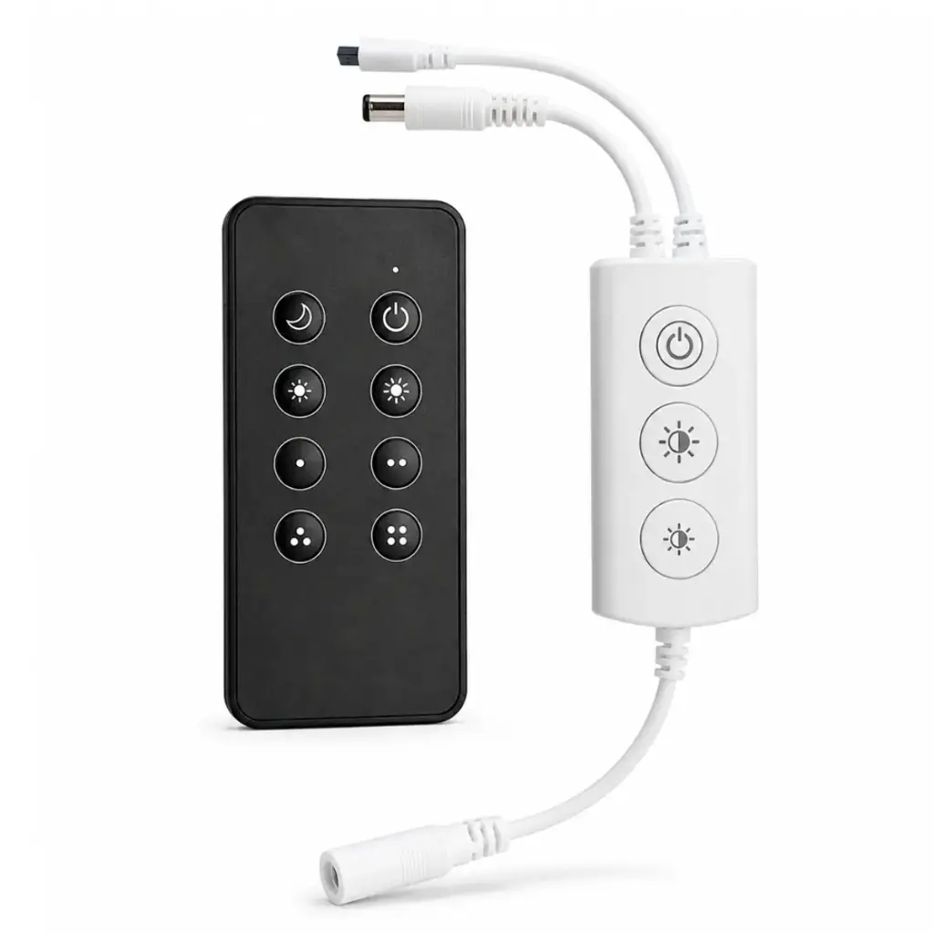 CONTROLADOR LED DE 1 COLOR BOTON+ WIFI+ INFRARROJO P/CINTA LED 24V C/CONT REF.F1-D(WT)+RC1 HEA LIGHT
