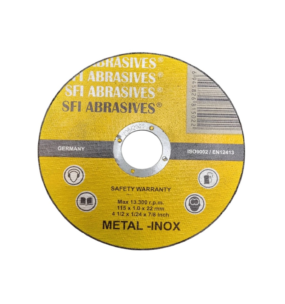 DISCO DE CORTE EXTRAFINO 4 1/2" X 1/24"X 7/8" REF. 815022/ 19001 MARCA SFI