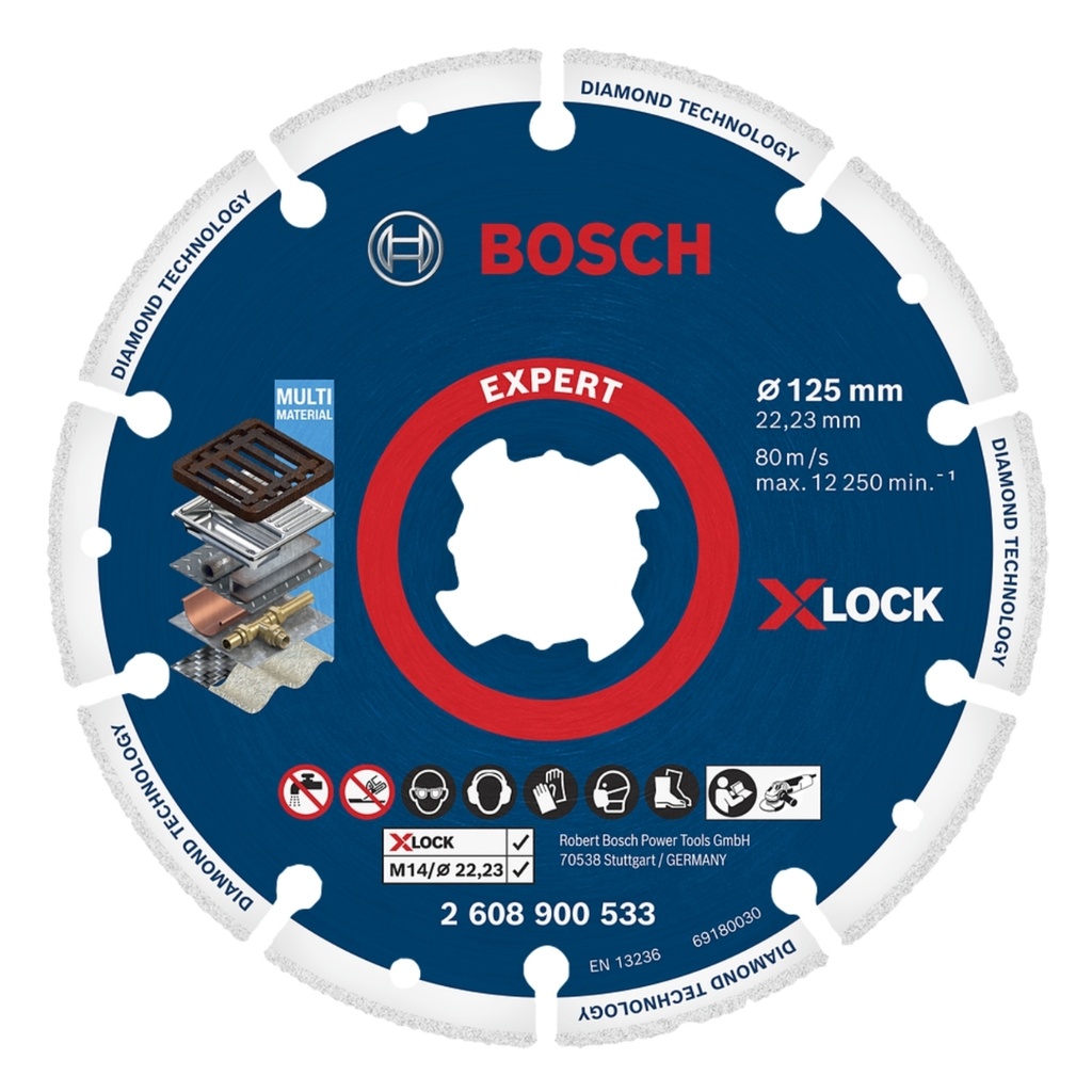 DISCO DE CORTE DIAMANTADO SEG. 5" X 7/8" 125X 22 MM P/CORTE DE HIERRO REF. 536828 / 875263 BOSCH
