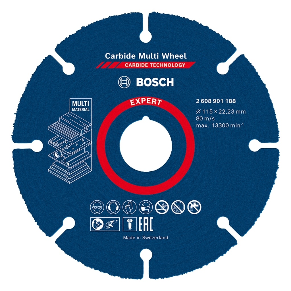 DISCO DE CORTE MULTI MATERIAL-DRYWALL-MADERA C/CLAVO MADERA WHEEL 4 1/2 X 7/8" 115X 22 MM REF. 2608901188 / 875278 / 567464 BOSCH