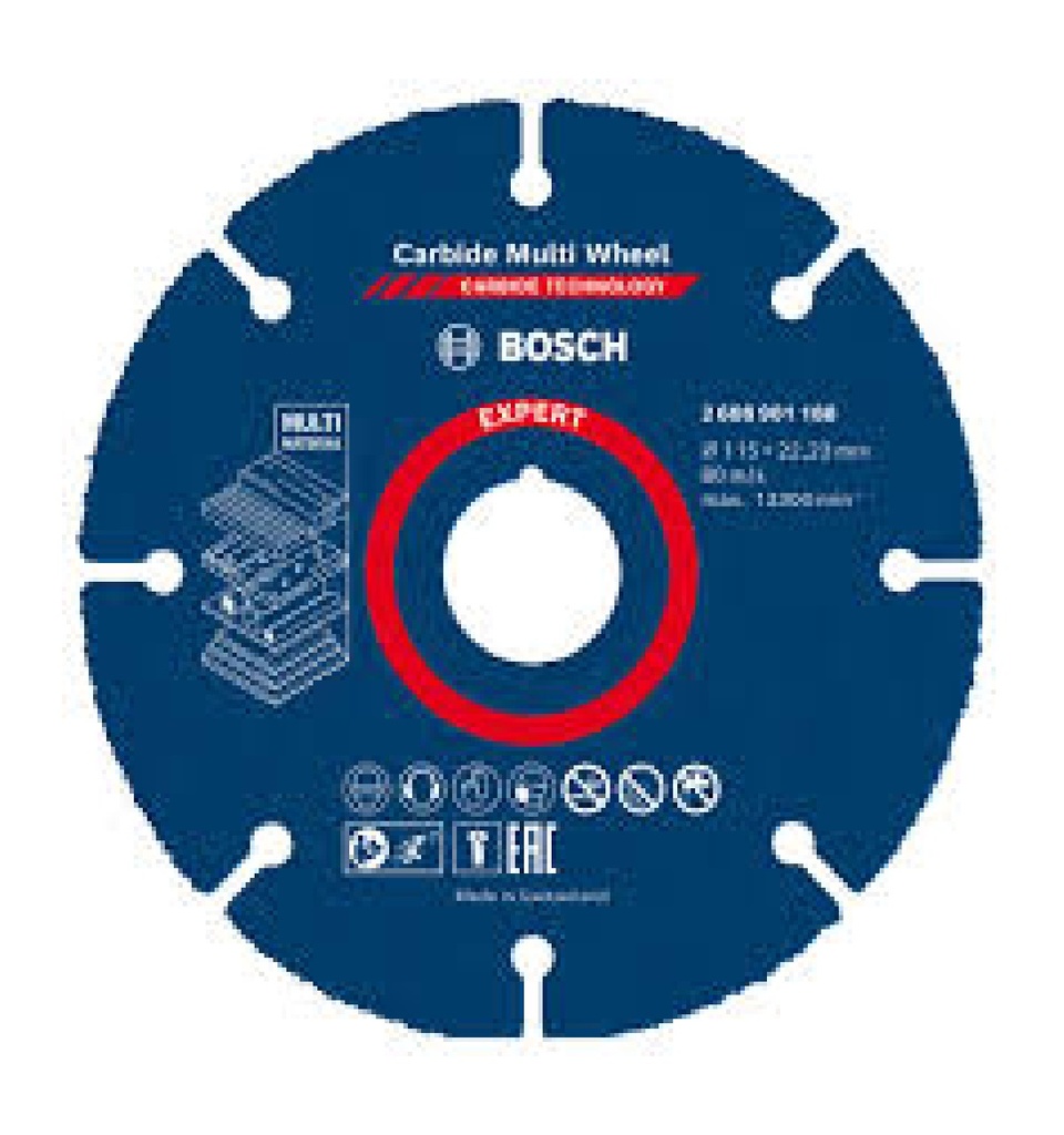 DISCO DE CORTE MULTI MATERIAL-WHEEL 4 1/2 X 7/8" 115X 22 MM REF. 2608901188 / 875278 / 567464 BOSCH