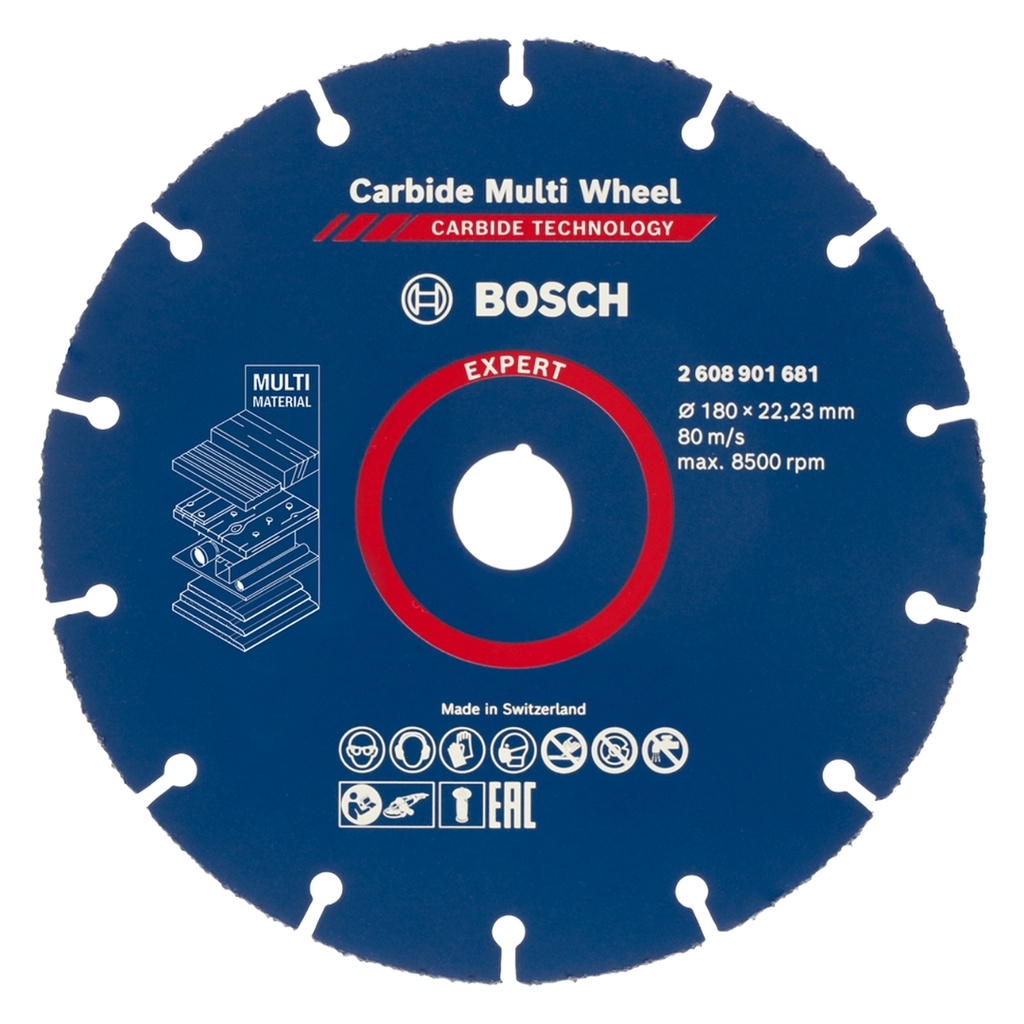 DISCO DE CORTE MULTI MATERIAL-WHEEL 7" X 7/8" 180X22 MM REF.2608901681 / 875291 / 639055 BOSCH