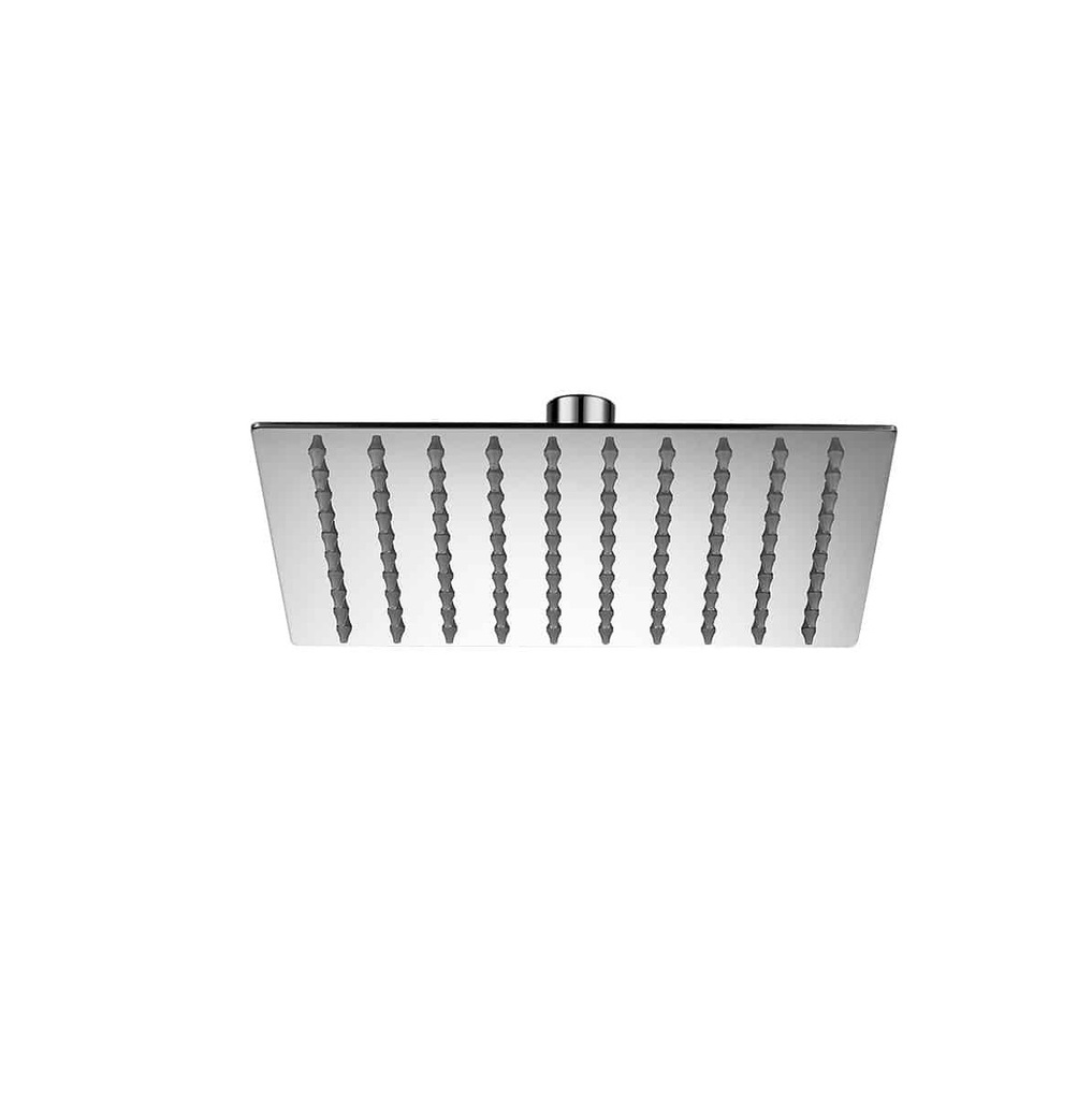 DUCHA CUADRADA DE LLUVIA 12" ACERO INOXIDABLE 304 SERIE DADO SIN BRAZO CROMAD REF. M116 MARCA MHILER