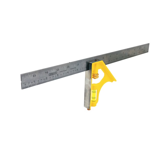 ESCUADRA PROFESIONAL EN ACERO COMBINADA 16" C/PERILLA BRONCE REF. 46-131 ESC-707 MARCA STANLEY