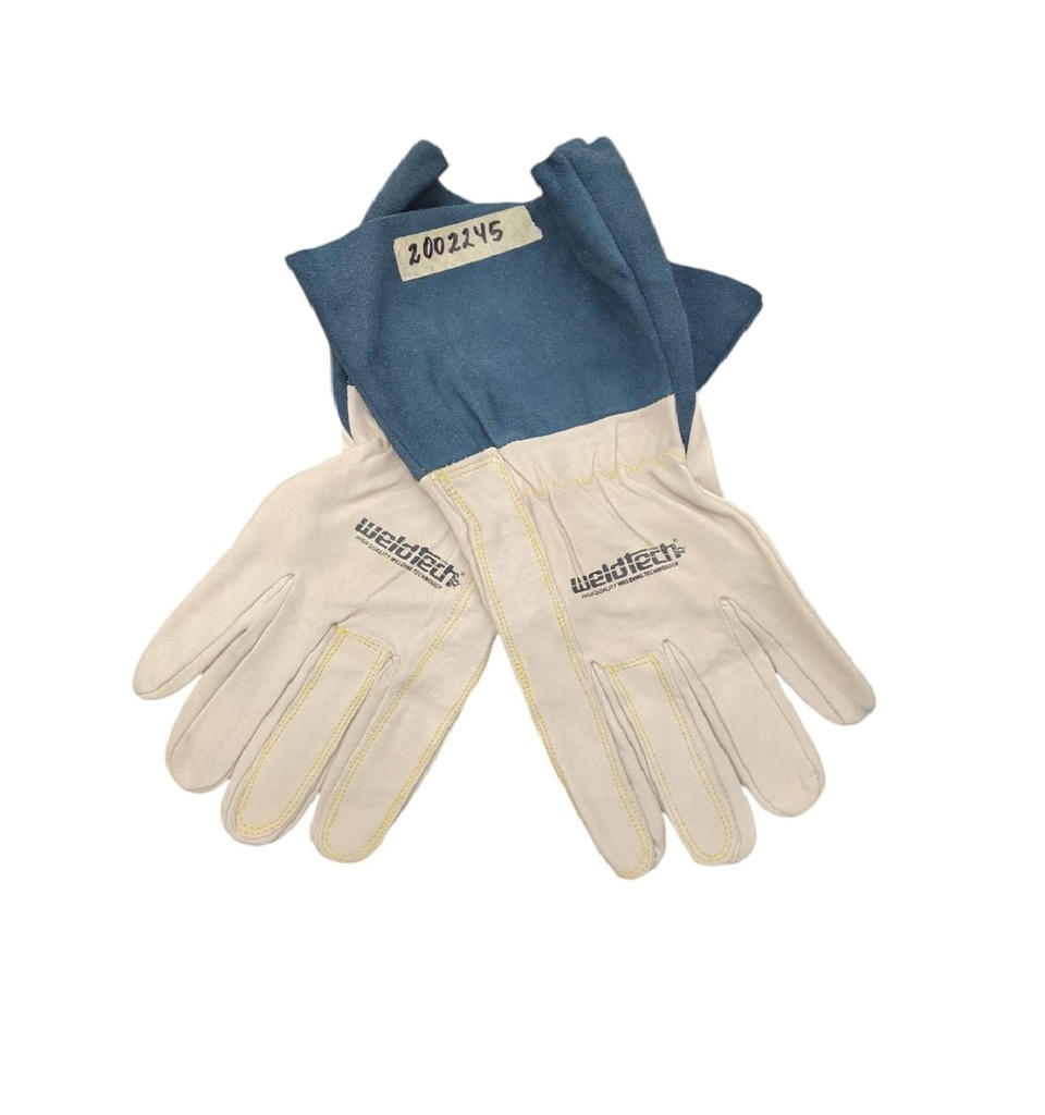 GUANTE DE CARNAZA TIG REFORZADO ANTI SALPICADURAS DE 10" REF. 2002245 MARCA WELDTECH