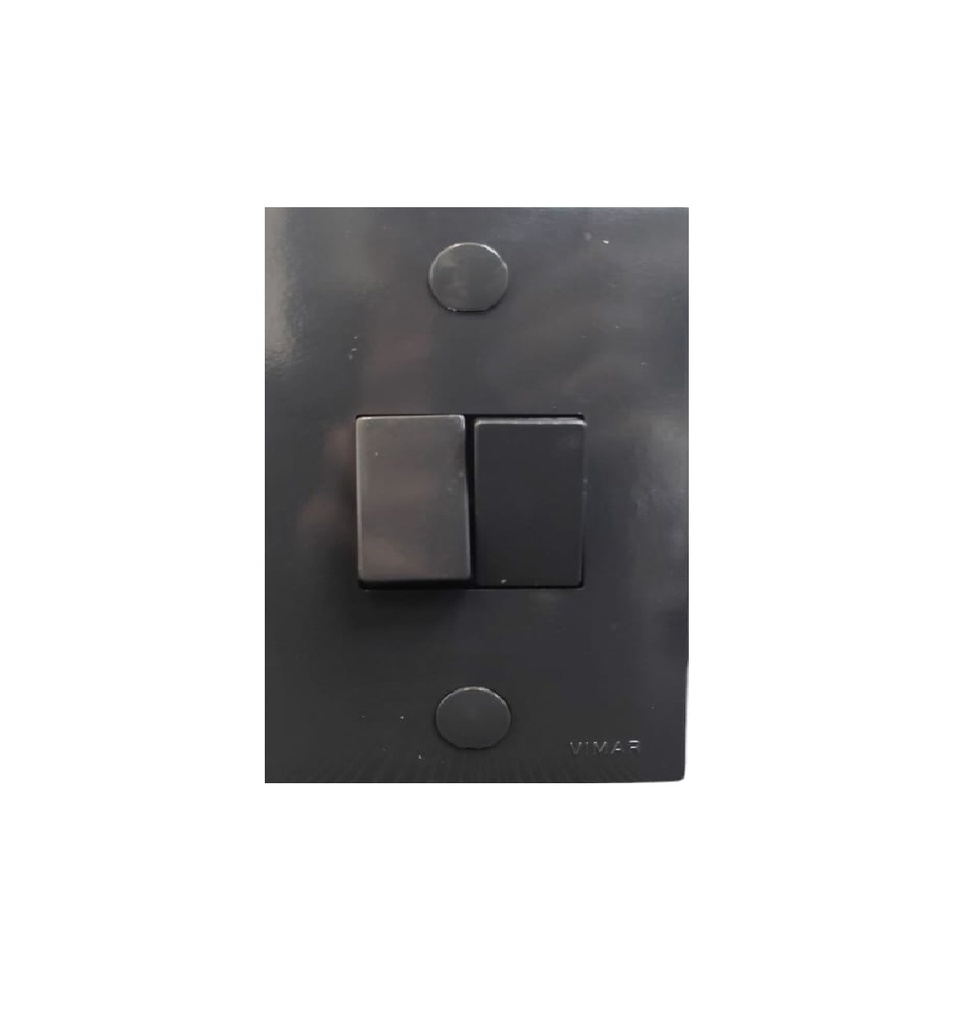 INTERRUPTOR DOBLE 1P 10 AX 120-250V REF. 06050.G SERIE BLOCK COLOR GRIS ANTRACITA MARCA VIMAR