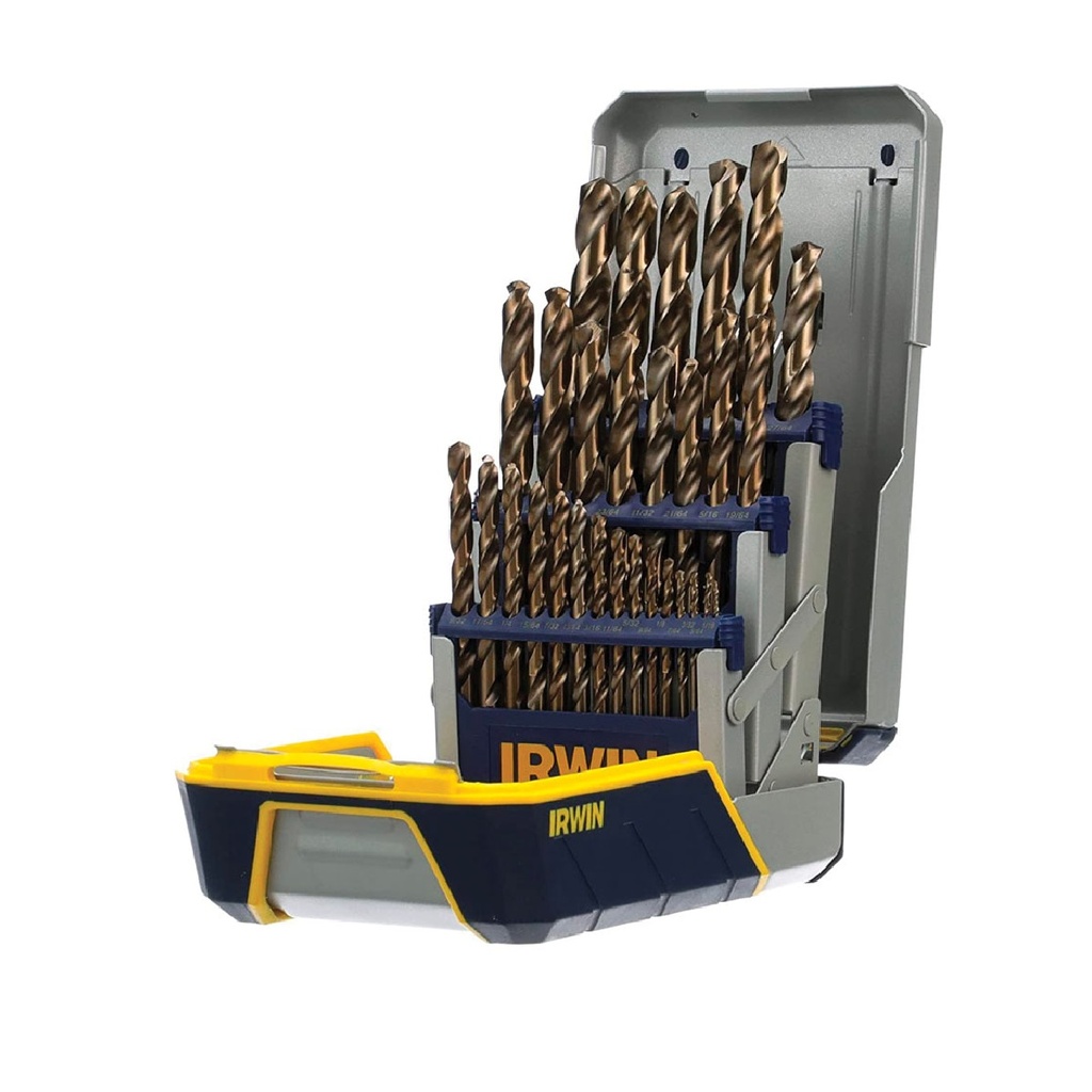 JUEGO MECHAS / BROCA P/ACERO D/ COBALTO 29 PZS 1/16" A 1/2" REF 3018002 / 21080 / 065131 MARCA IRWIN