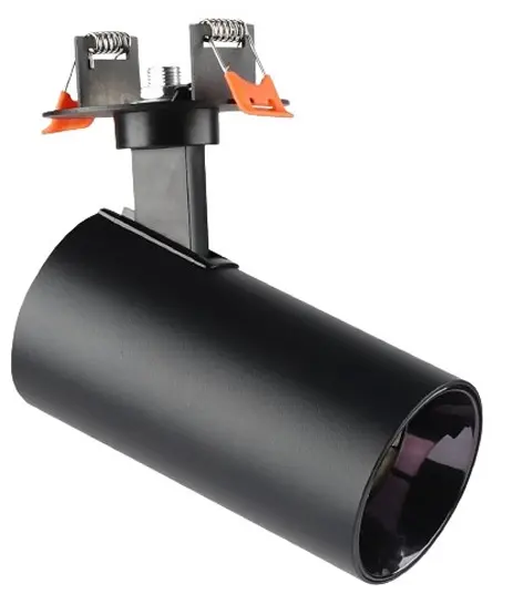 LAMPARA TIPO BALA PARA DICROICO GU10 NEGRO CON BASE PARA EMPOTRAR 110 V MARCA ARTIL LIGHT