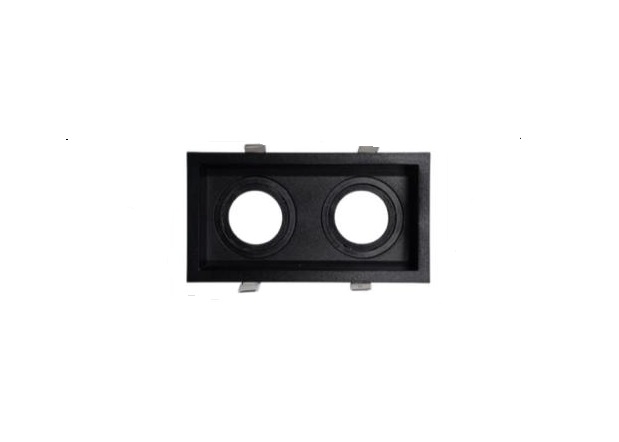 LAMPARA SPOT CUADRADO PVC 102 X 102 X 42 MM PARA GU10 COLOR NEGRO MATE C/SOC. REF. LUM-1583 LUMIND