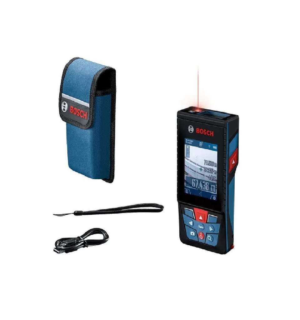 MEDIDOR / METRO LASER COMPACTO LUZ ROJA HASTA 150 MT C/ESTUCHE USB BLUETOOTH IP54 GLM150-27C COD.614304 BOSCH