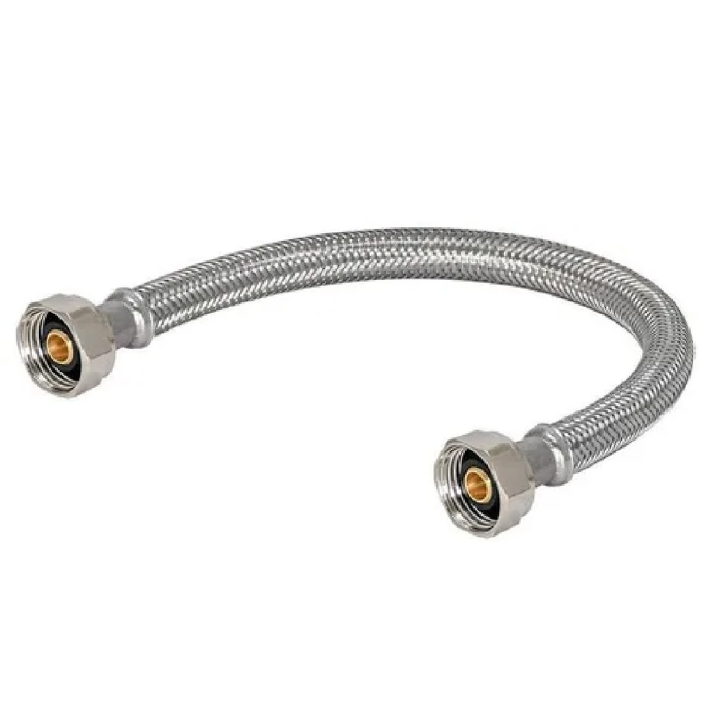 MANGUERA / CANILLA DE CONEXIÓN 1/2" X 1/2" X 60 CM. BRASS NYLON REF. M4124 MARCA MHILER
