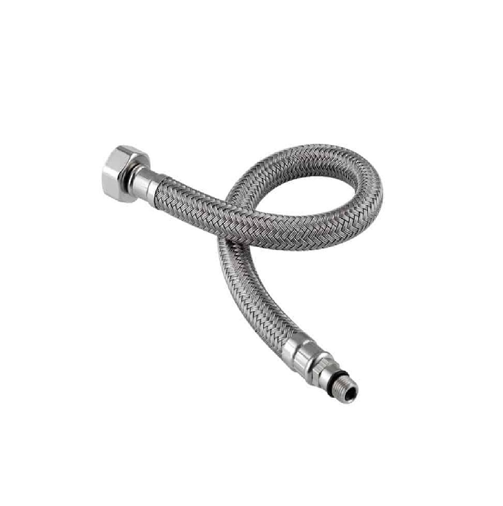 MANGUERA / CANILLA DE CONEXIÓN 1/2" X M10S X 50 CM BRASS NYLON ( MONOMANDO ) REF. M4123 MARCA MHILER
