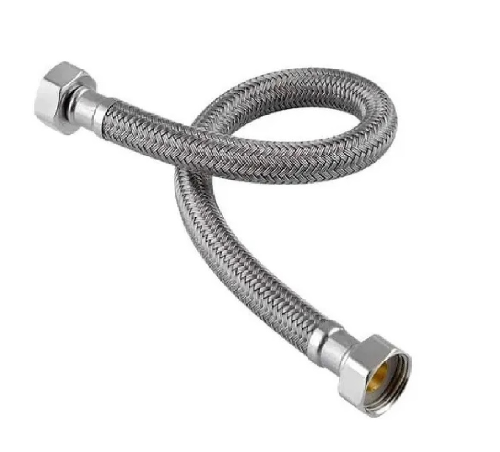 MANGUERA / CANILLA FLEXIBLE P/FREG Y LAVAM INOX DE 1/2" X 1/2" X 60 CM HEM/ HEM REF. 35MA12 MARCA FP