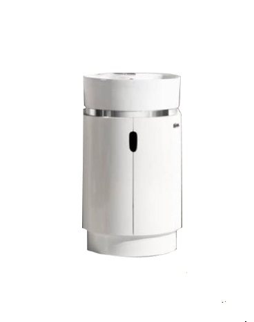 MUEBLE PARA BAÑO EN PVC REDONDO DIAMETRO 42 CM X 80 CM ALTURA C/ ESPEJO BLANCO REF. MUE-04 UNIQUE