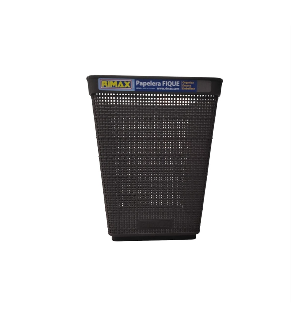PAPELERA PLASTICA CUADRADA 6 LTS COLOR MOCCA / MARRON OSCURO REF. 12975-XP COD. 129755 MARCA RIMAX