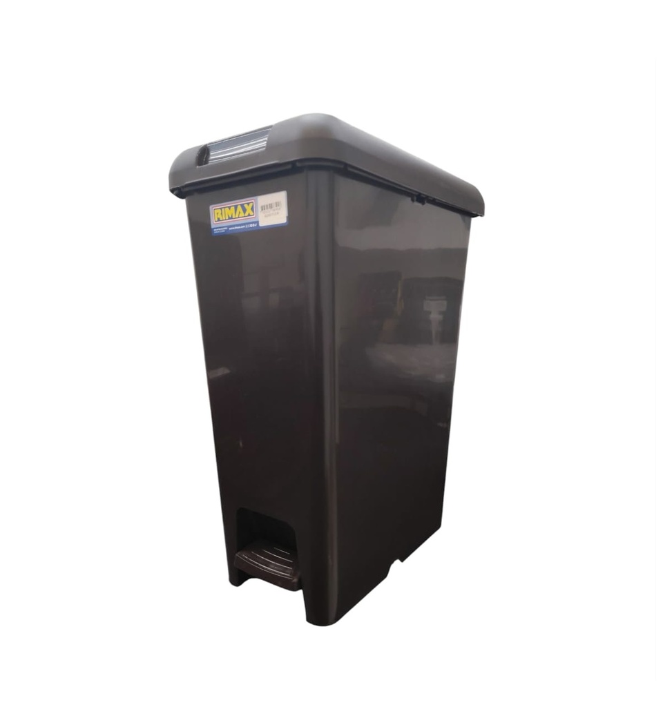PAPELERA RECTANGULAR 20 LTS PLASTICA COLOR WENGUE CON PEDAL REF. 8791-XP COD- 087918 MARCA RIMAX