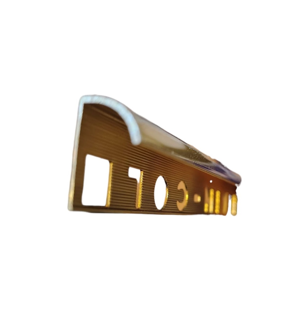 PERFIL / FLEJE DE ALUMINIO PARA PORCELANATO 2.40 MTS X 2.3 CM C/ BRONCE REF. CEL-0122 MARCA CELOSIAS